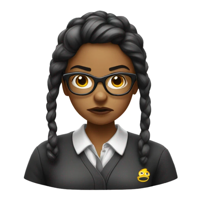 angry university girl with glassess sticker