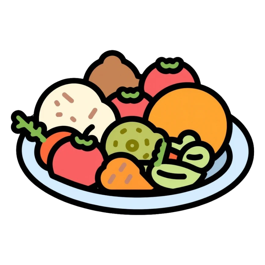 food plate with various foods sticker
