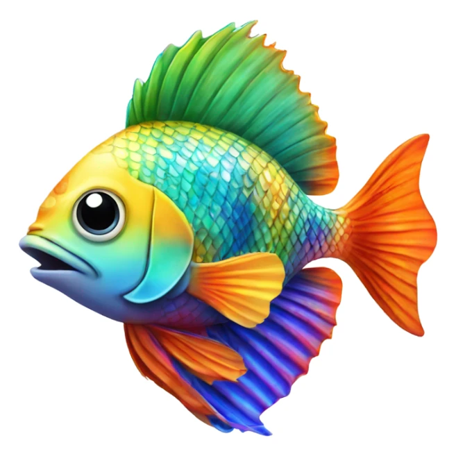 colorful exotic scales fish sticker