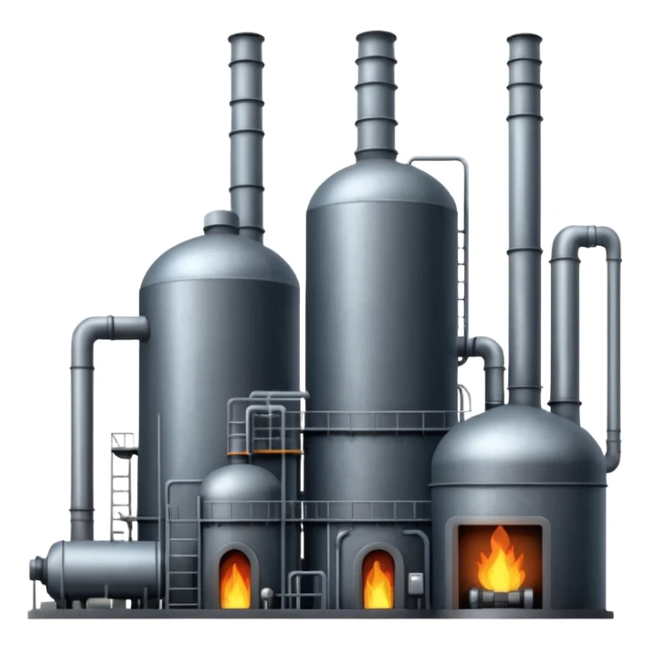 factory with furnaces and boilers sticker