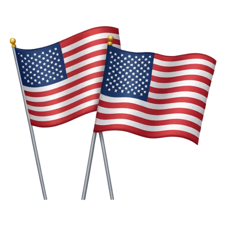 asian flag and american flag emoji sticker