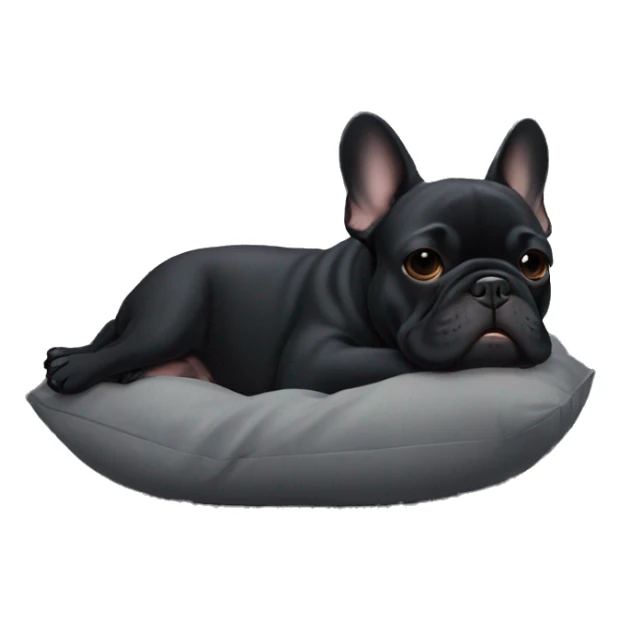 An all-Black French bulldog napping sticker