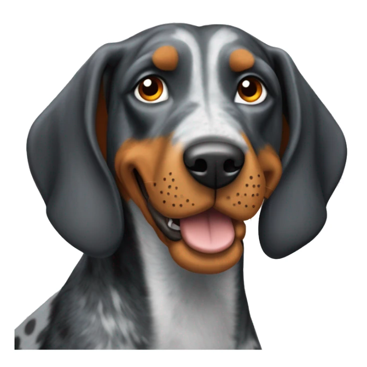 bluetick coonhound wearing university Tennessee orange sticker