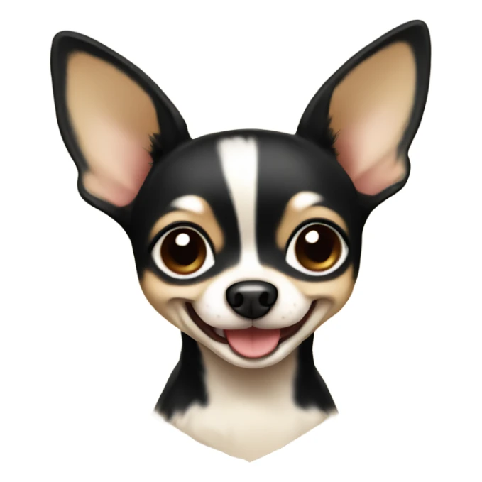 Cute Black and beige cartoon chihuahua smiling sticker