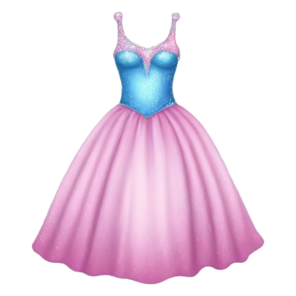 pretty princess dress sparkly pink and blue sticker