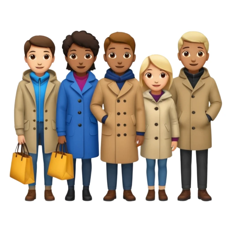 people waiting to enter a store without bags sticker