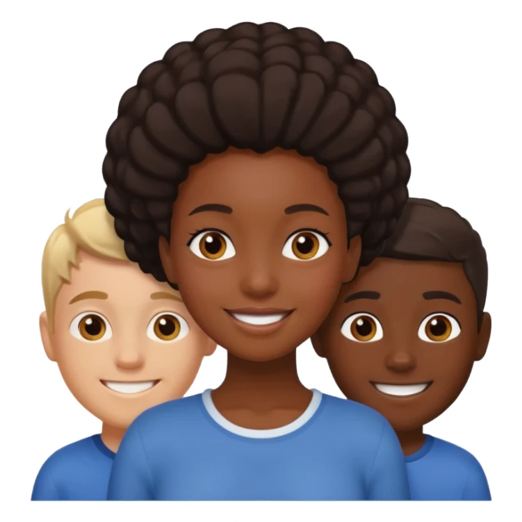 A black girl in the middle of 2 white boys sticker