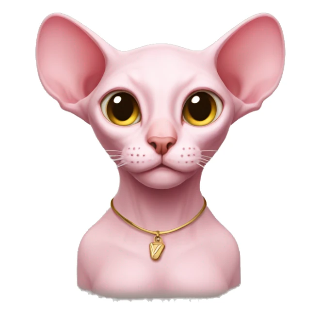 Pink sphinx cat uses new airpods sticker
