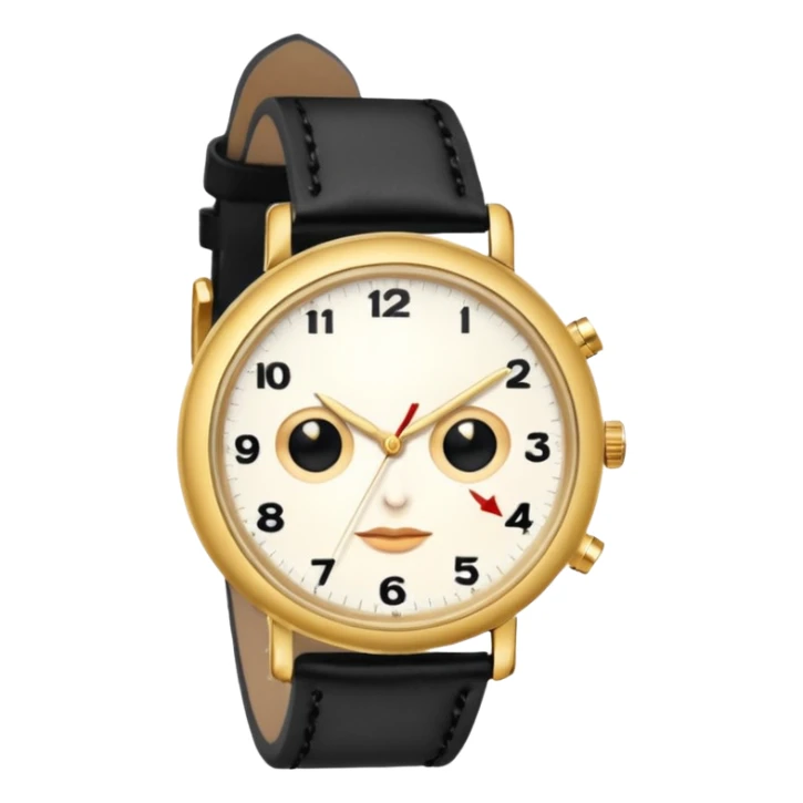 Woman with a gold watch sticker