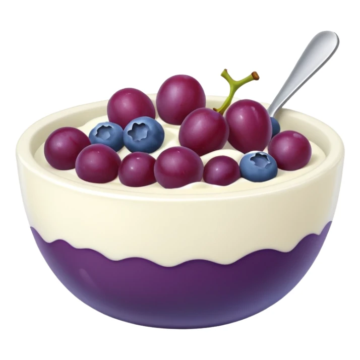 yoghurt bowl with grapes and blueberries sticker