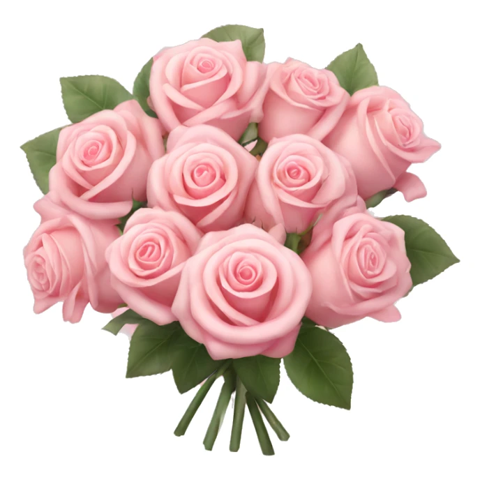 Pastel Pink roses bouquet with bow sticker