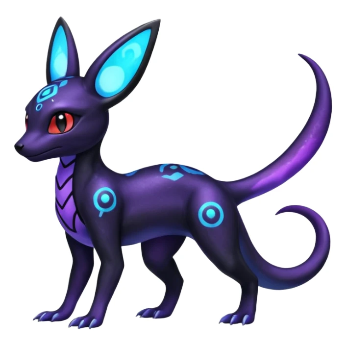 Nebulae Salandit-Umbreon-Fakémon-hybrid-creature (full body)  sticker