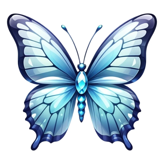 Shiny sparkly transparent glass-crystal-butterfly sticker