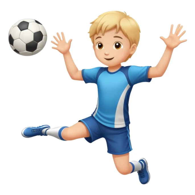 child catching a ball, cheerful and focused, with motion lines to show action sticker