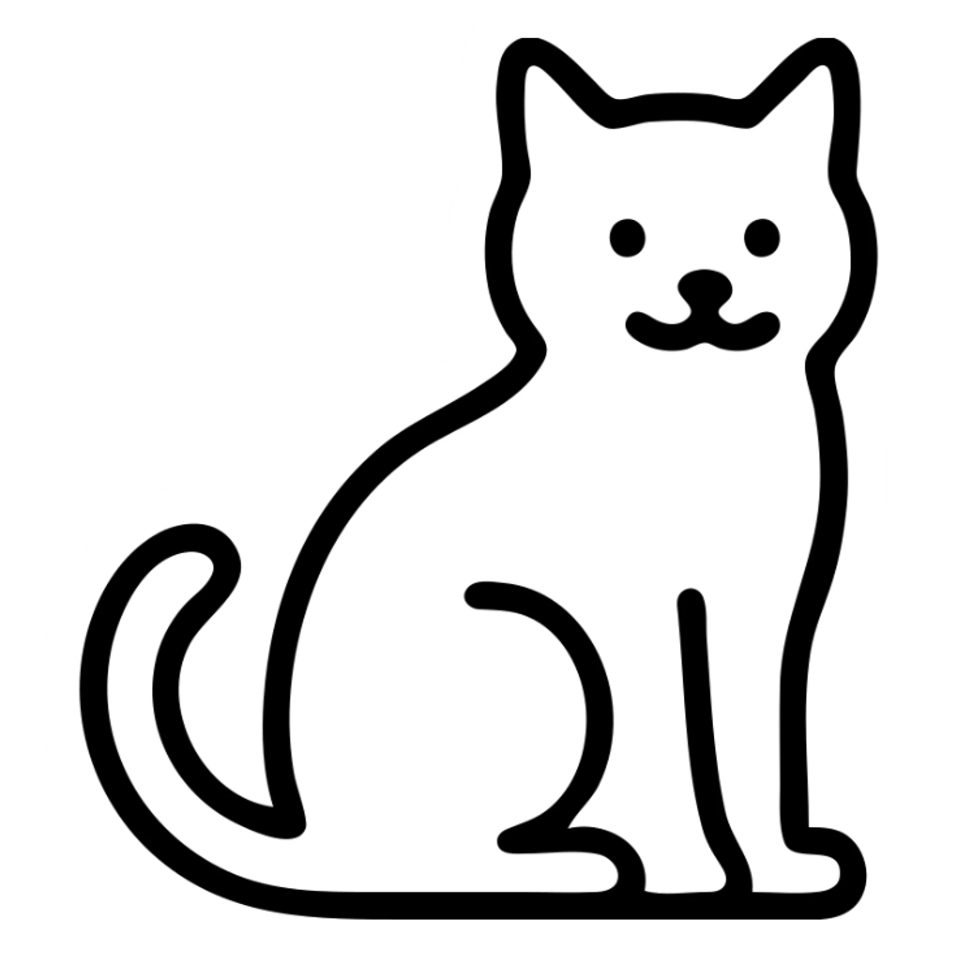 Playful cat in a sitting position with tail curled sticker