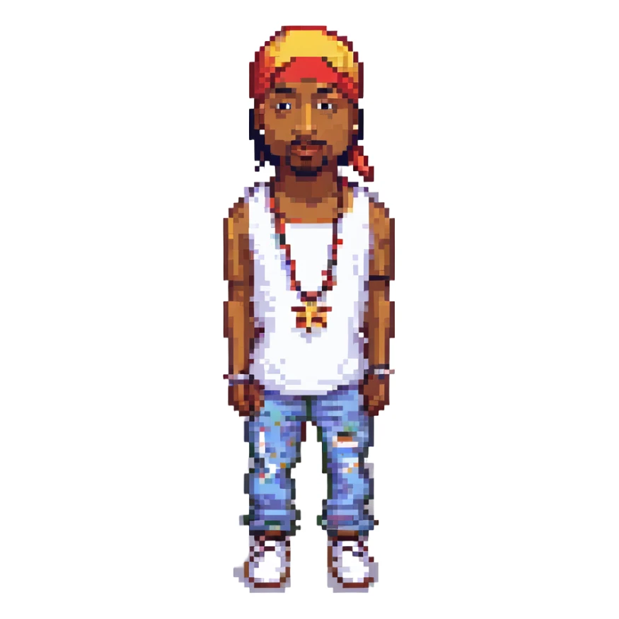 2Pac в полный рост, no background sticker
