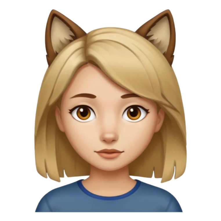 girl with wolf cut brown hair and blonde streaks sticker