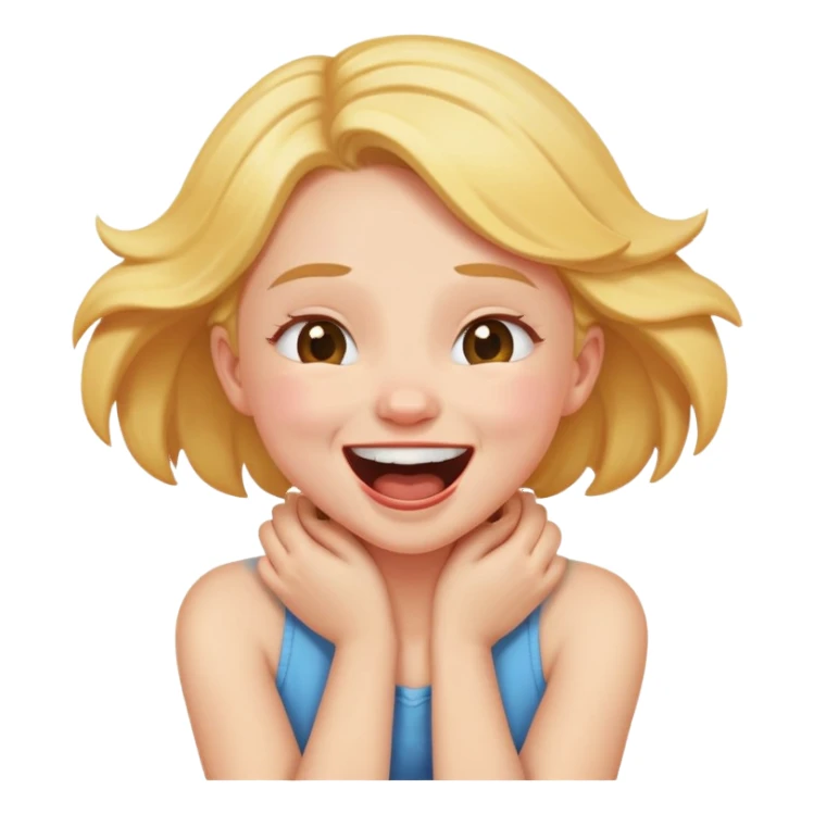 girl choking her neck laughing arms crossed and mouth open sticker