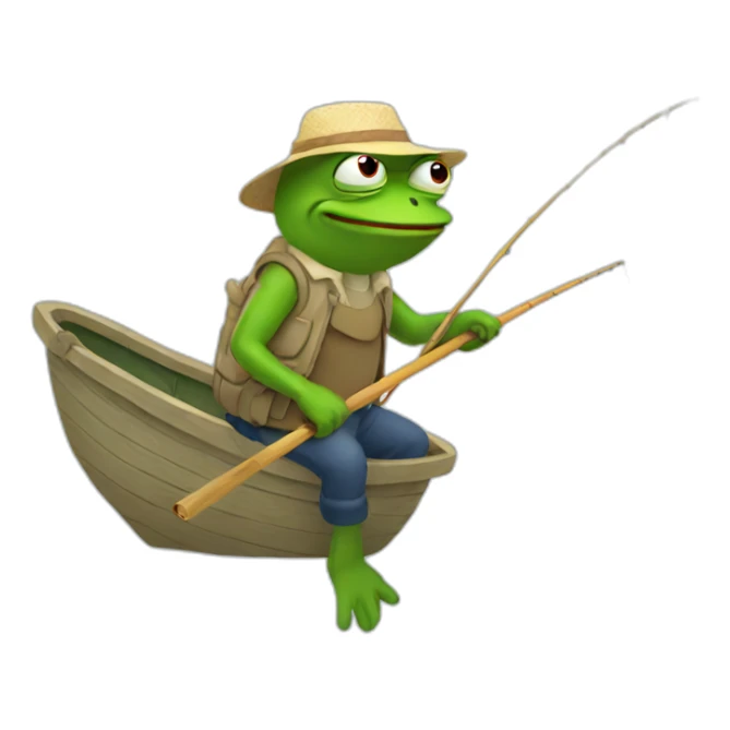 pepe fishing sticker