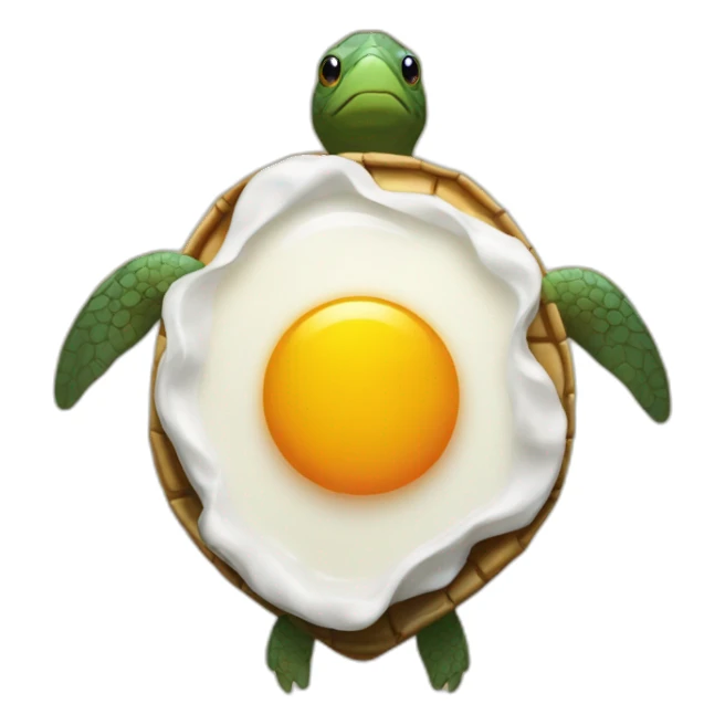 a fried egg on the back of a turtle sticker