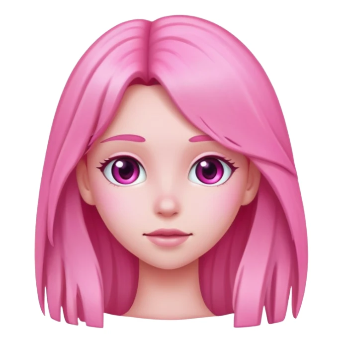 pink humanoid girl with long hair  sticker
