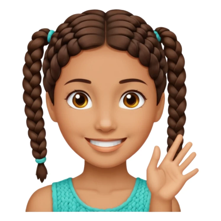 Mujer morena pelo corto con trenza diciendo ok sticker