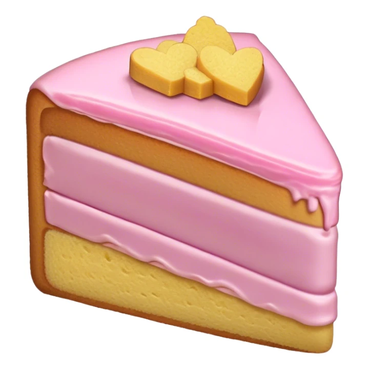 slice of sponge cake, with pink sticker