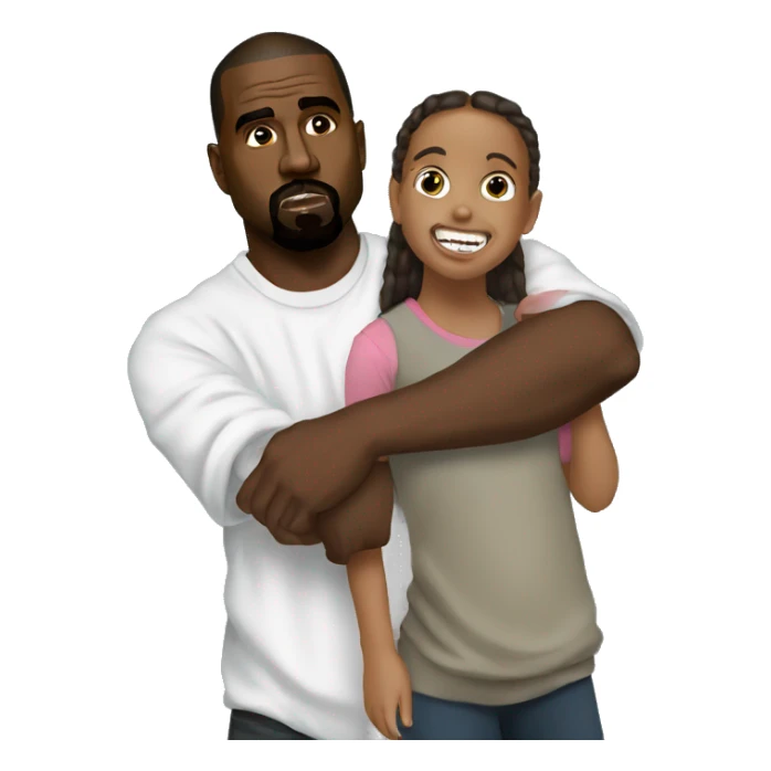 kanye west and his daughter rapping  sticker