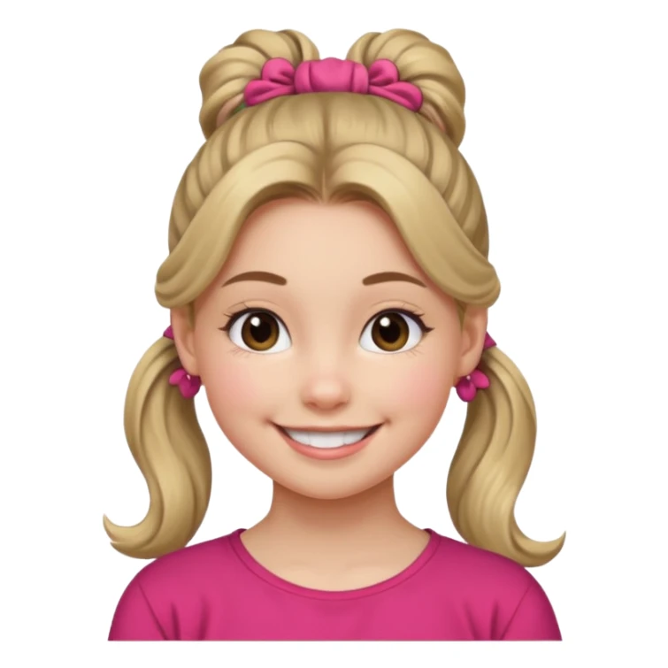 Teen girl with scrunchie ponytail sticker