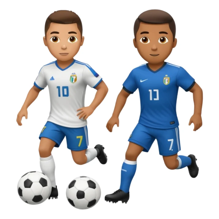 ronaldo and robinho playing football sticker