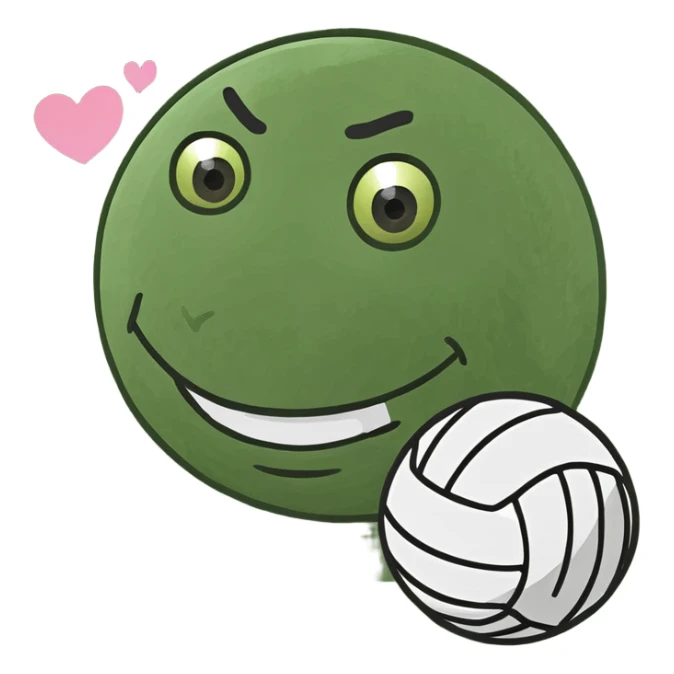 A emoji in love with Volleyball  sticker