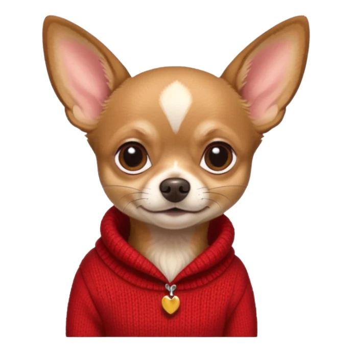 Dark Tan deer-head chihuahua sitting wearing a sweater sticker