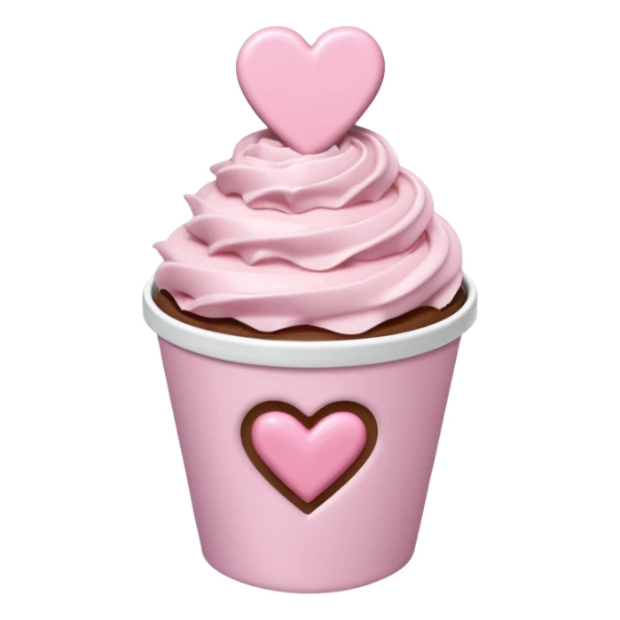 Two glossy square milk chocolate pralines placed diagonally, each in a white ridged paper cup, topped with a soft pastel pink heart icing with subtle sugar sparkle.
Cute minimal emoji-style, realistic and polished, clean studio lighting, pure white background, smooth 3D render, high resolution. sticker