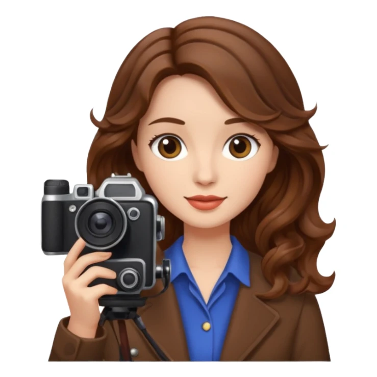 lady with brown wavy hair, holding camera 



















 sticker
