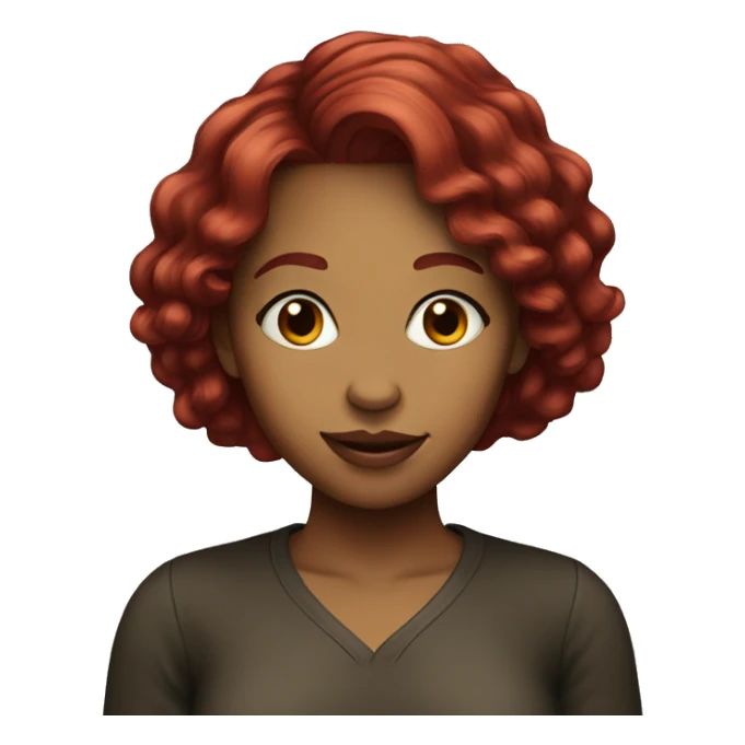 wine red hair girl sticker