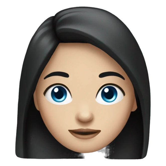 Woman, long black hair, fair skin, blue eyes sticker