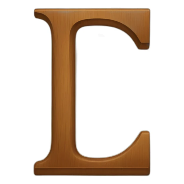 wooden piece of the letter "L" sticker