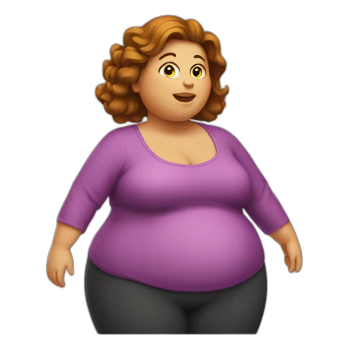 obese-woman-big-belly-cheveux-marron sticker