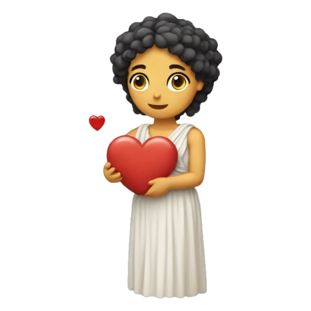 Greek Sappho holds a heart in her hand sticker