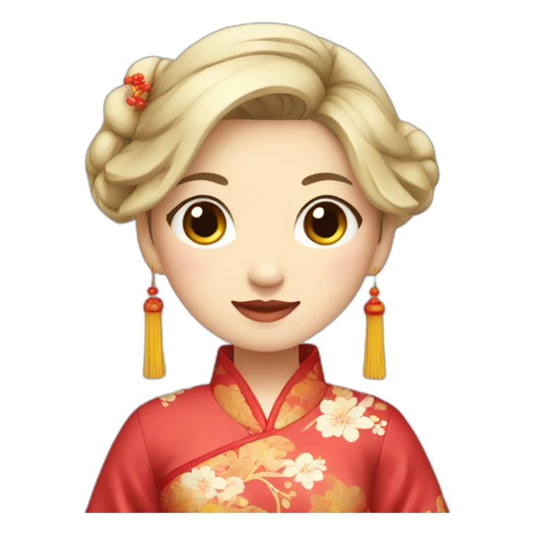 Chinese lady wear Chinese traditional clothes sticker