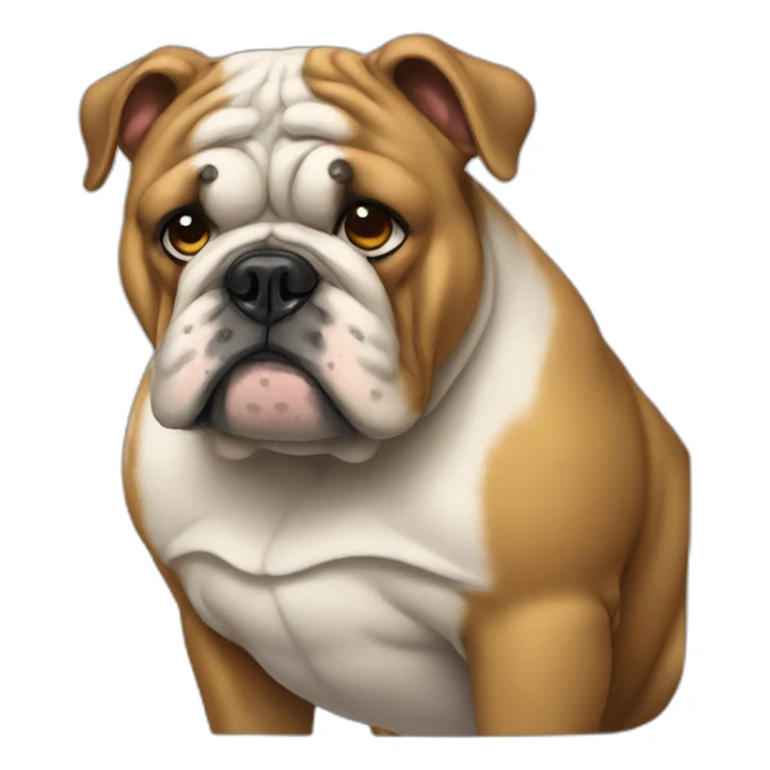 sad british bulldog sticker