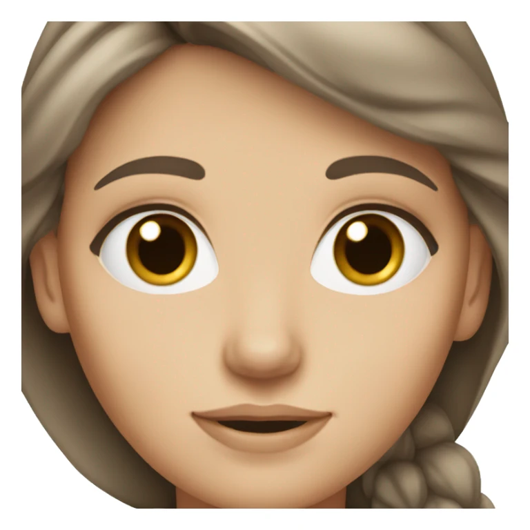 Brunette white girl with brown eyes sticker