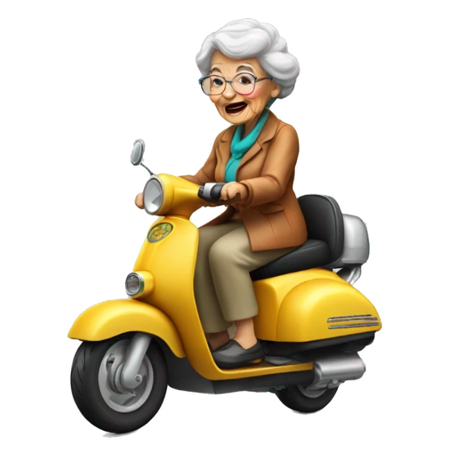 Grandma with sigaret on scooter Driller  sticker