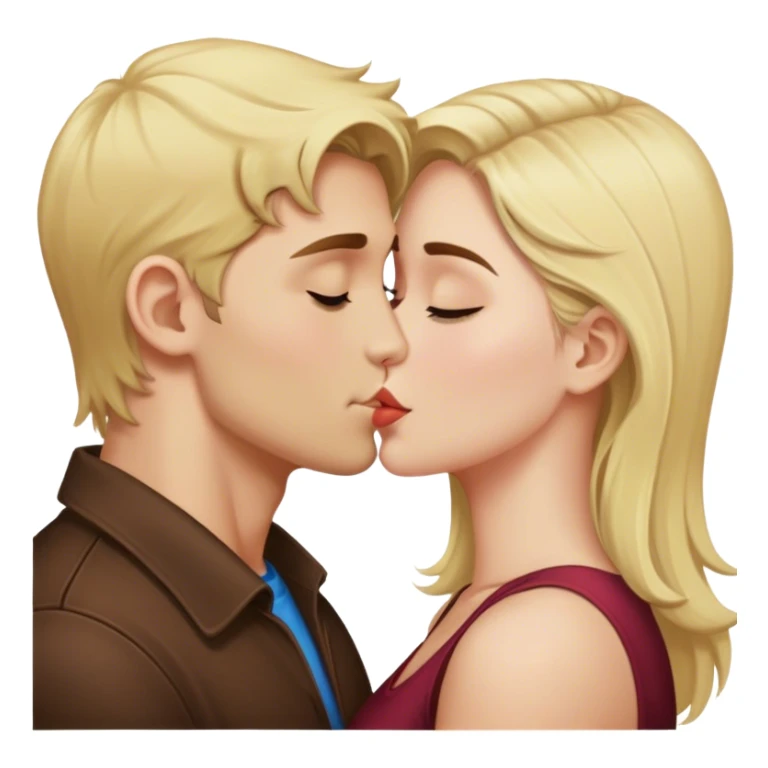 A blonde guy kissing a brunette girl sticker