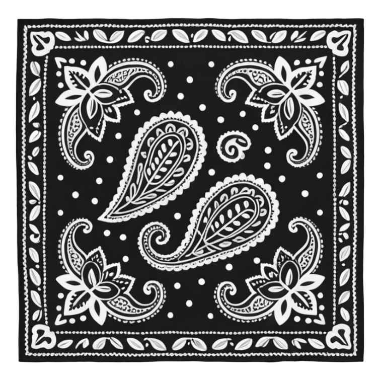 Black Paisley Bandana sticker