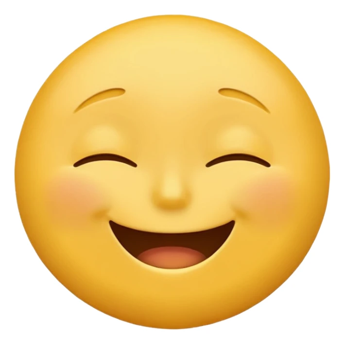 classic yellow emoji face, jubilant happy expression, also rather tired sticker