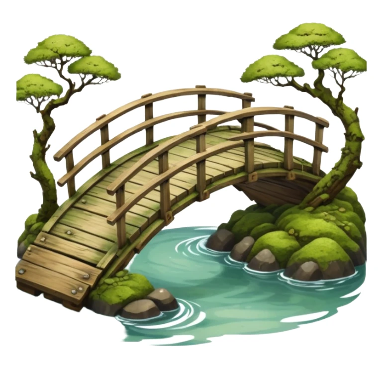 Japanese wooden bridge sticker
