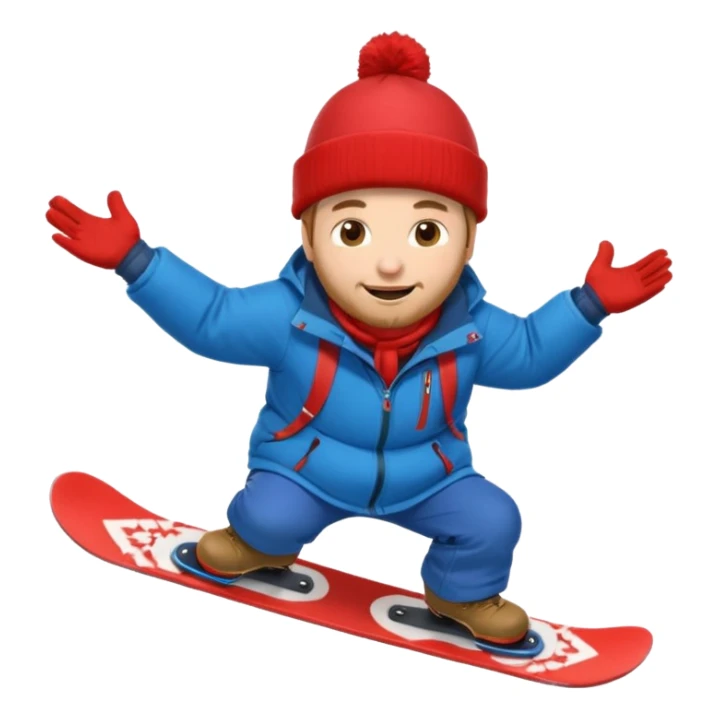 big round super harry guy snowbording down mountain haryyer sticker