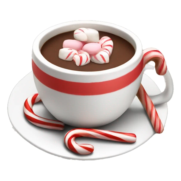 Cup of hot chocolate with candy cane in it sticker