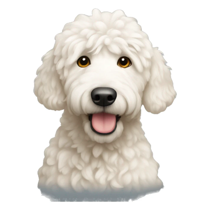 White golden doodle with apricot ears sticker